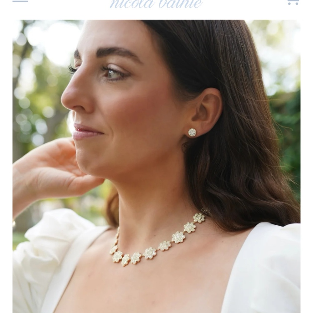 Nicola Bathie Bezel Blanc Studs NWOT